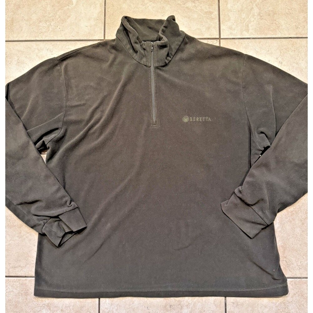 Beretta Quarter Zip Sweater Mens 3XL Brown Lightweight Sweatshirt Fleece Outdoor